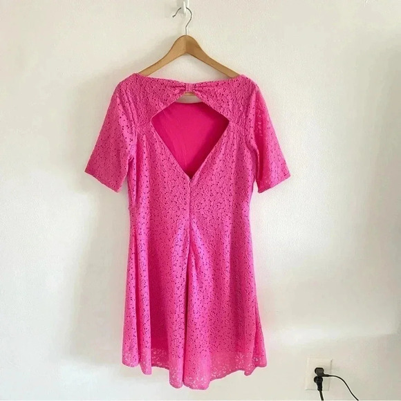 Betsey Johnson Pink Lacey Dress-Size 14 - Picture 5 of 7